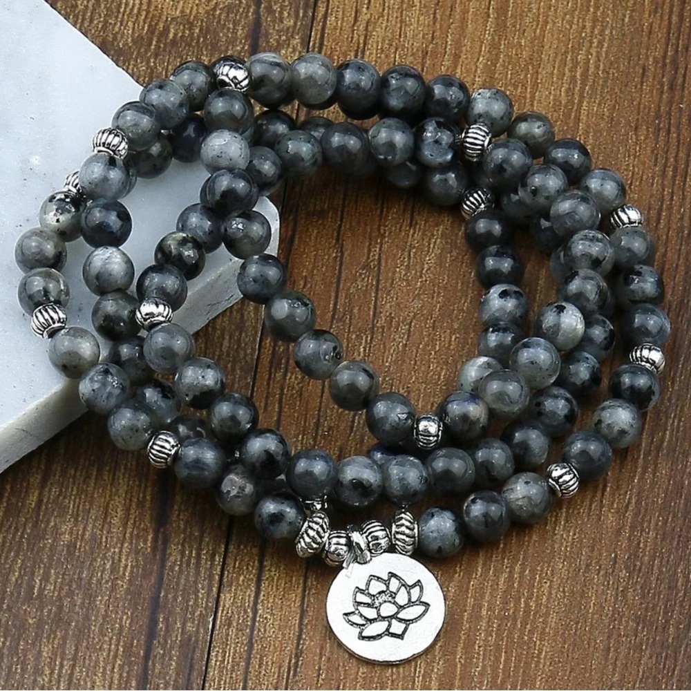 Rare Black Labradorite bracelet/Necklace 6mm Reiki - Picture 5 of 5